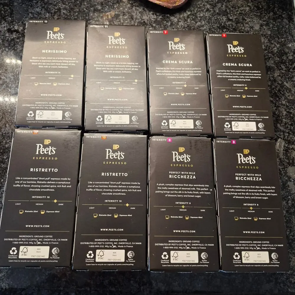 Peet's Coffee Nespresso Compatible Aluminum Capsules, 80-count